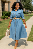 Robe Midi en Jean Ceinturée | Style Utilitaire Chic | Élégance Quotidienne