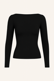 Top Dos Nu Manches Longues | Blanc & Noir | Élégant et Minimaliste