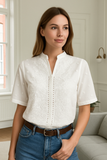 Blouse en Coton Brodé | Élégante & Légère | Parfaite pour un Style Estival Chic