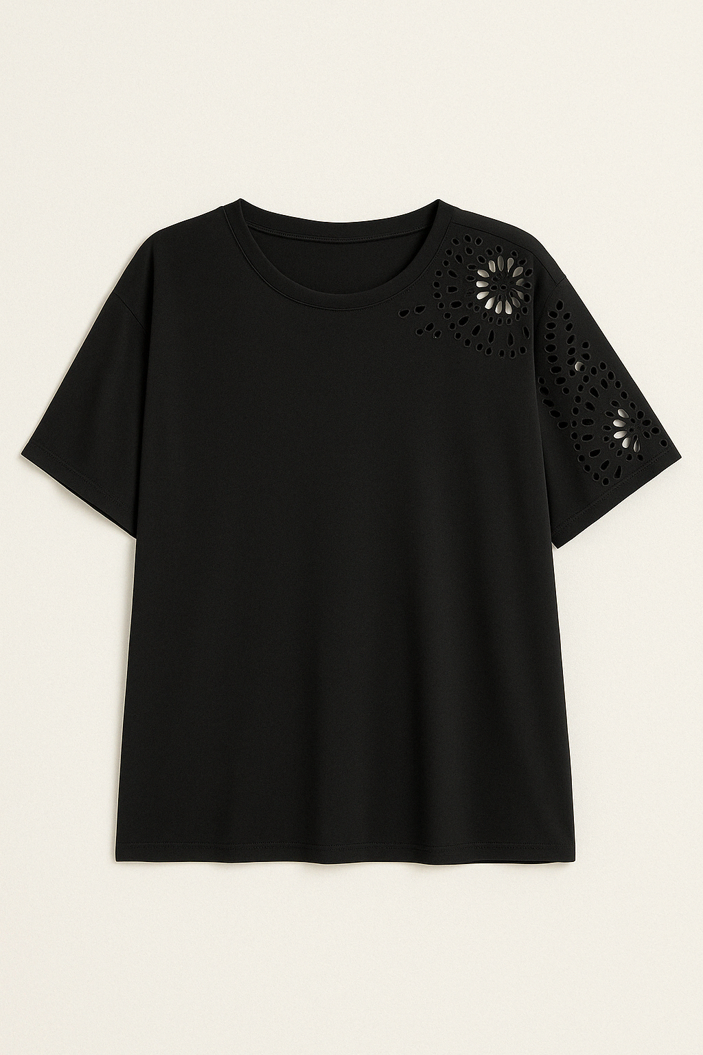 T-shirt à Découpes Florales | Doux et Respirant | Coupe Décontractée Grande Taille