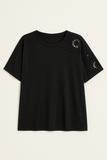T-shirt à Découpes Florales | Doux et Respirant | Coupe Décontractée Grande Taille