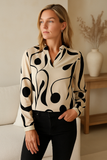 Blouse Imprimée Manches Longues | Élégante | Moderne et Chic