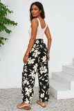 Pantalon Fleuri à Jambes Larges | Taille Haute | Aéré & Stylé