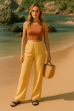 Pantalon en Lin | Blanc | Large et Respirant