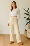 Pantalon Décontracté en Maille Côtelée | Taille Haute | Doux et Confortable
