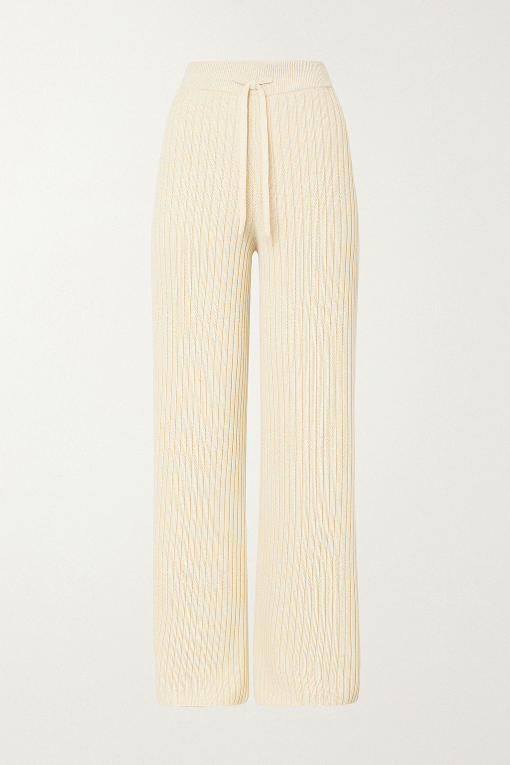 Pantalon Décontracté en Maille Côtelée | Taille Haute | Doux et Confortable