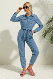 Combinaison en Jean Ceinturée | Style Utility Chic | Structurée & Intemporelle