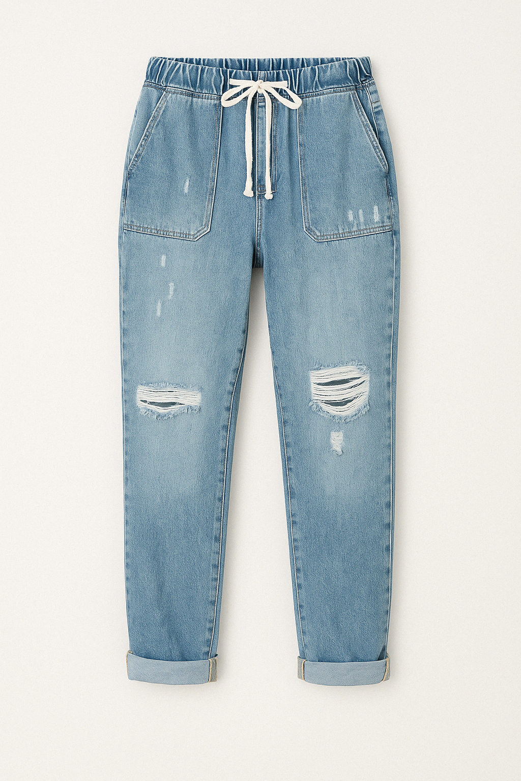 Jogging en Jean Déchiré | Coupe Décontractée | Streetwear Casual