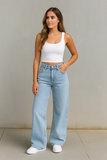 Jean Taille Haute Jambe Large | Tendance | Confortable & Flatteur