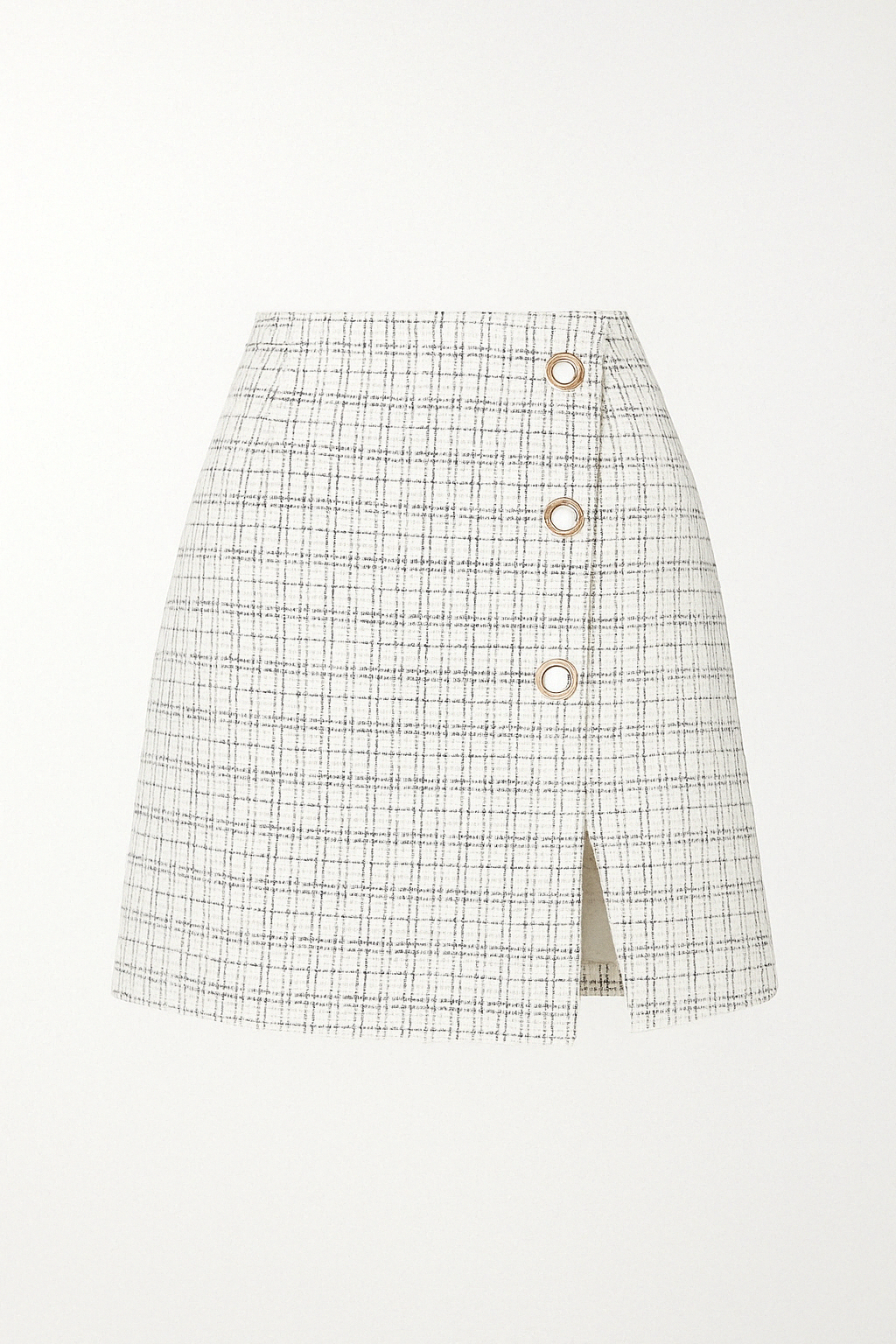 Jupe Mini en Tweed à Boutons | Chic & Preppy | Élégance Texturée