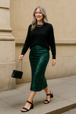 Jupe Midi à Paillettes | Glamour & Chic | Idéale pour les Fêtes
