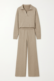 Ensemble Tricoté Lounge | Détente Élégante | Haut Col Polo & Pantalon Ample