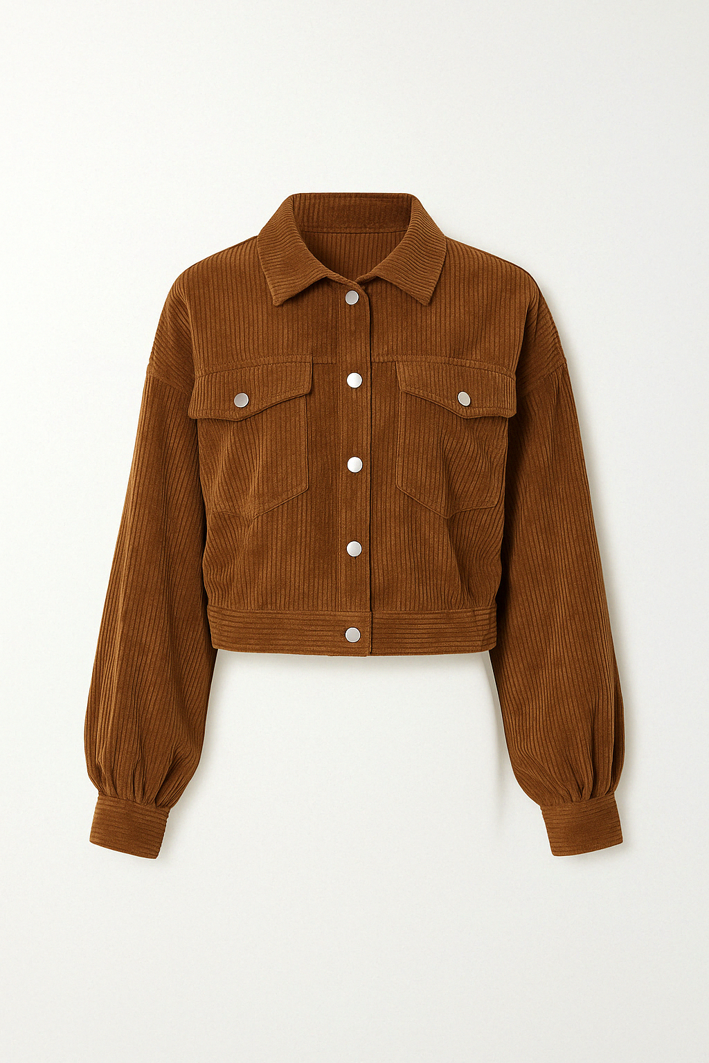 Veste Courte en Velours Côtelé | Manches Oversize | Tendance & Confortable