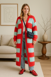 Robe Longue en Maille Rayée | Confortable | Audacieuse et Colorée