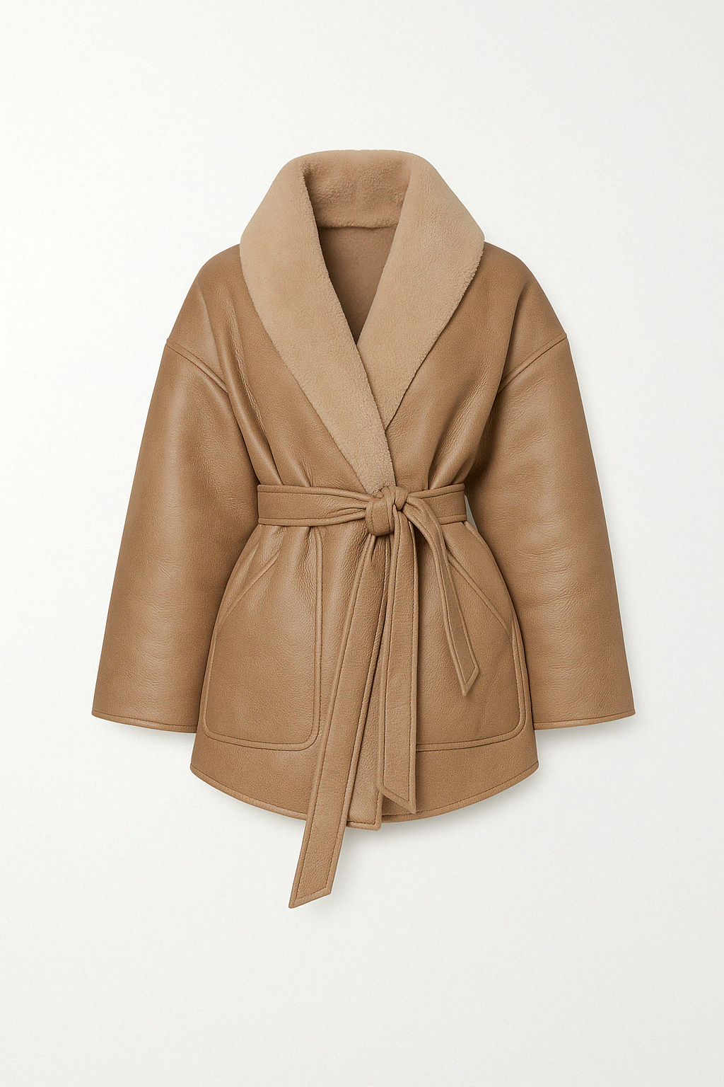 Veste Ceinturée en Fausse Peau de Mouton | Douce & Tendance | Parfaite pour l’Hiver et les Looks Urbains Chic