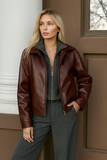 Veste Zippée en Similicuir | Chic Urbain & Audacieux | Idéale pour les Tenues d’Automne et Journées Citadines