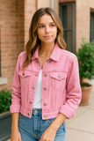 Veste en Jean | Rose Doux | Indispensable Décontracté et Stylé