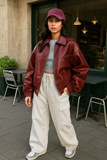 Bomber Oversize en Similicuir | Veste Statement | Rétro & Audacieuse