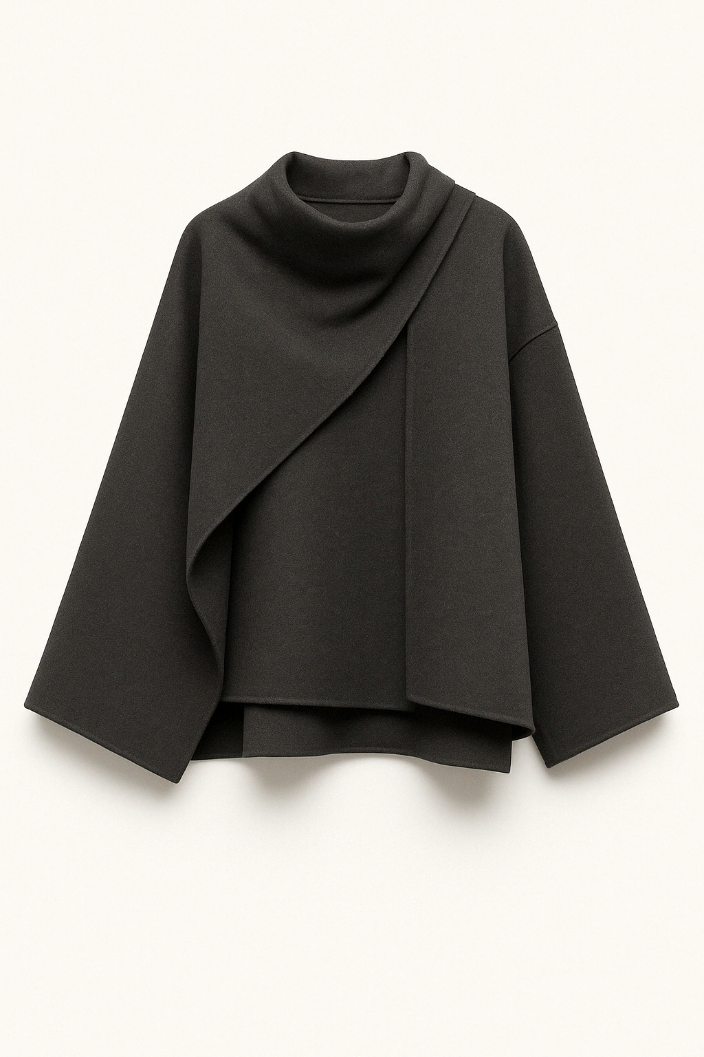 Manteau en Laine avec Écharpe Intégrée | Élégance Structurée | Incontournable d’Hiver Chic