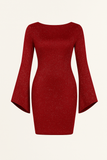Robe Courte Pailletée | Rouge | Élégance Brillante pour les Soirées