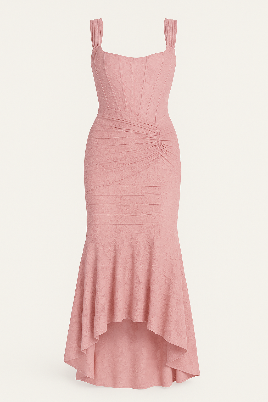 Robe Corset Drapée | Élégance Sculptée | Dentelle Florale Luxueuse