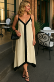 Robe Longue Color Block | Fluide | Élégante et Chic