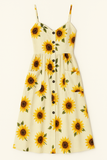Robe Midi Tournesol | Boutonnée | Légère et Aérée
