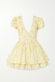 Robe Courte à Volants Fleurie | Romantique | Vintage & Ludique