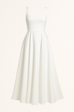 Robe Midi Élégante à Encolure Carrée | Silhouette Fluide | Chic Intemporel