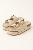 Sandales à Boucles Plateforme | Effet Suédine | Confortables et Stylées