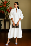 Robe Élégante à Manches Ballon | Chic Intemporel | Sophistication Sans Effort