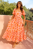 Robe Longue Fleurie | Manches Bouffantes | Romantique & Fluide