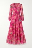 Robe Longue Portefeuille Fleurie | Romantique & Fluide | Parfaite pour les Mariages et Événements d'Été