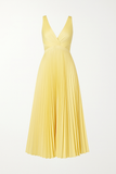 Robe Midi Plissée Satinée | Élégante et Intemporelle | Parfaite pour Mariages et Événements d'Été