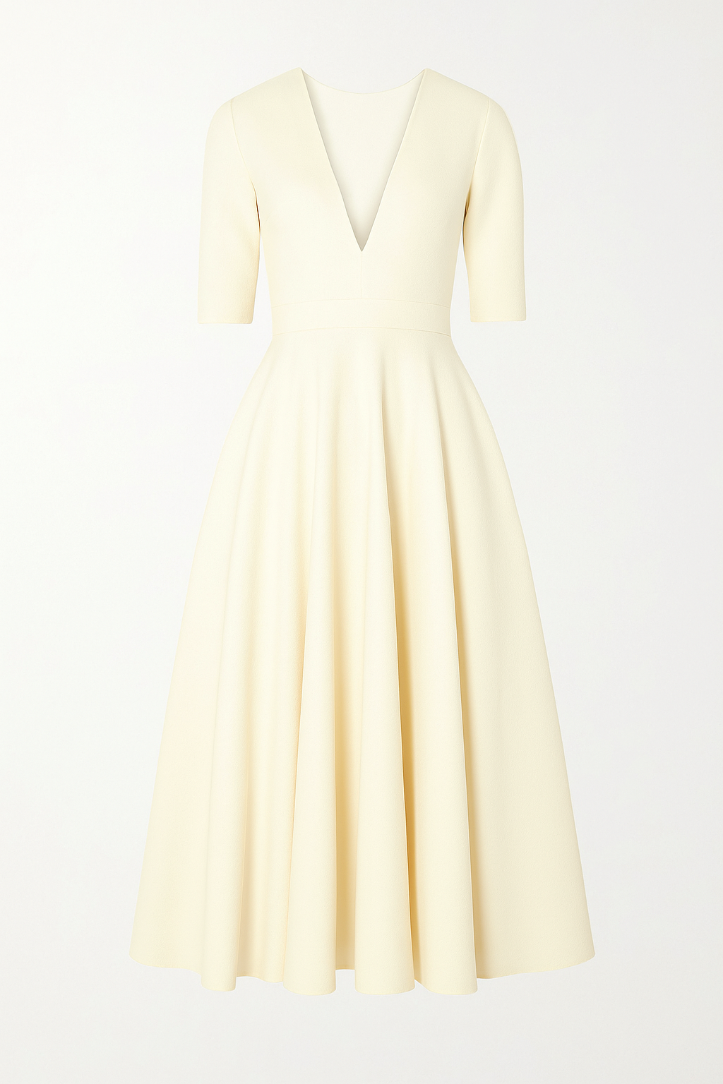 Robe Midi Évasée Élégante | Décolleté Plongeant | Silhouette Féminine et Intemporelle