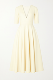 Robe Midi Évasée Élégante | Décolleté Plongeant | Silhouette Féminine et Intemporelle