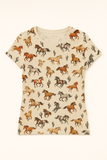 T-shirt Imprimé Western Chevaux | Coton Stretch | Style Far West