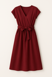 Robe Midi Élégante Ceinturée | Légère | Élégance Décontractée