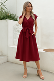 Robe Midi Élégante Ceinturée | Légère | Élégance Décontractée