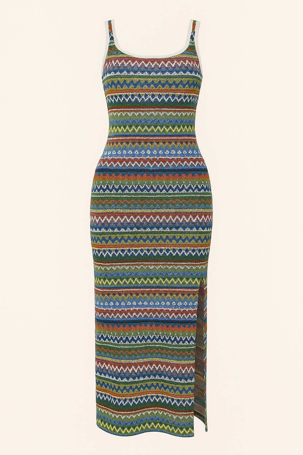 Robe Longue Moulante Tricotée Colorée | Vibrante | Indispensable d'Été