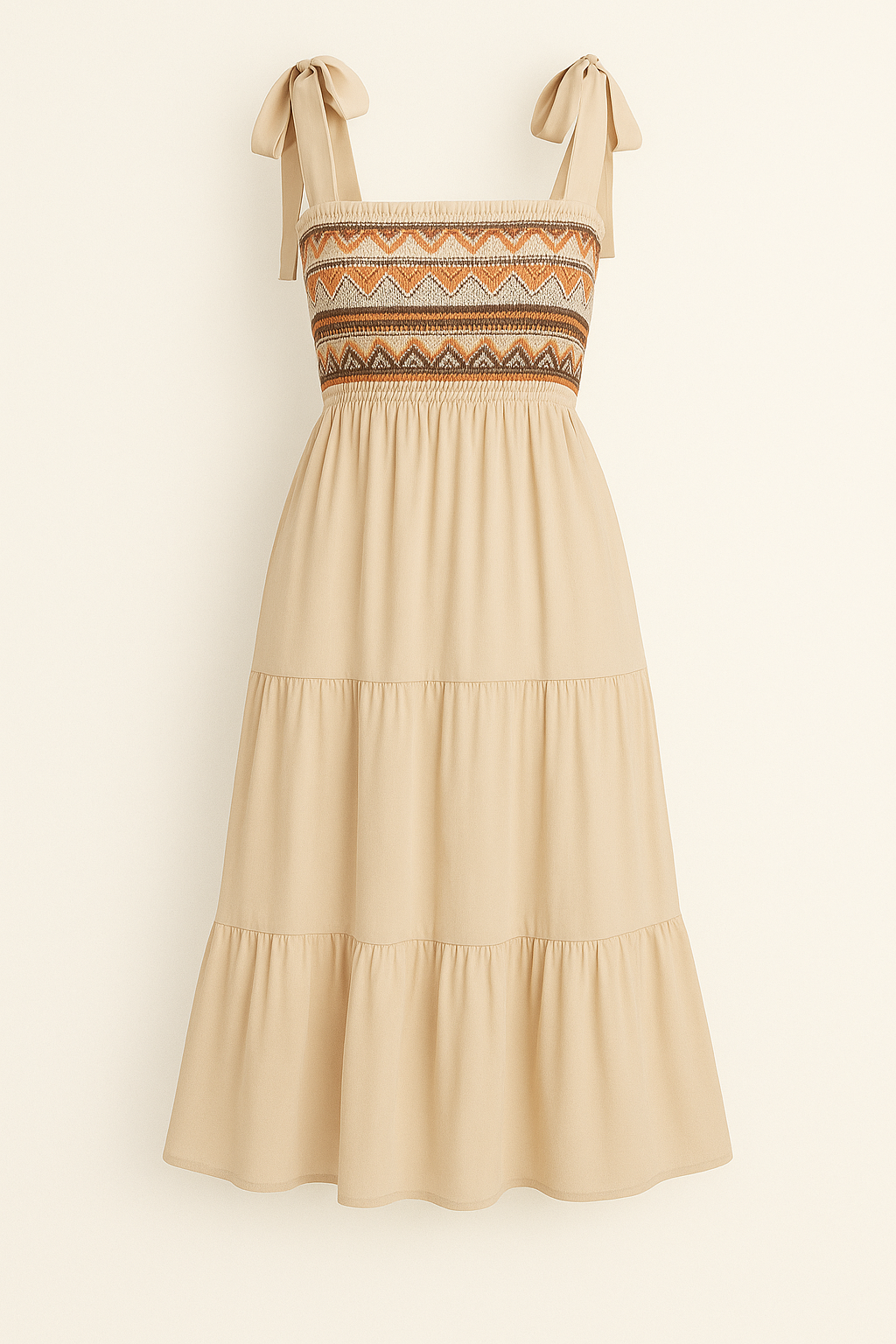 Robe Midi Bohème d'Été | Mélange de Coton | Douce et Féminine