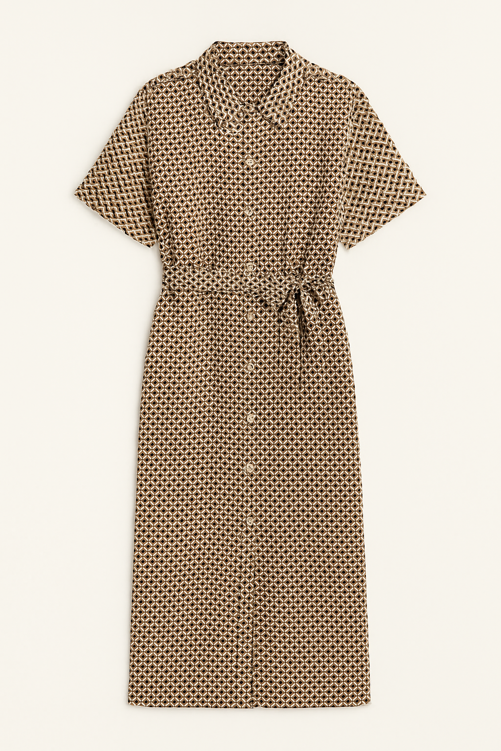 Robe Midi Ceinturée à Boutons Chic | Légère | Élégance Sans Effort