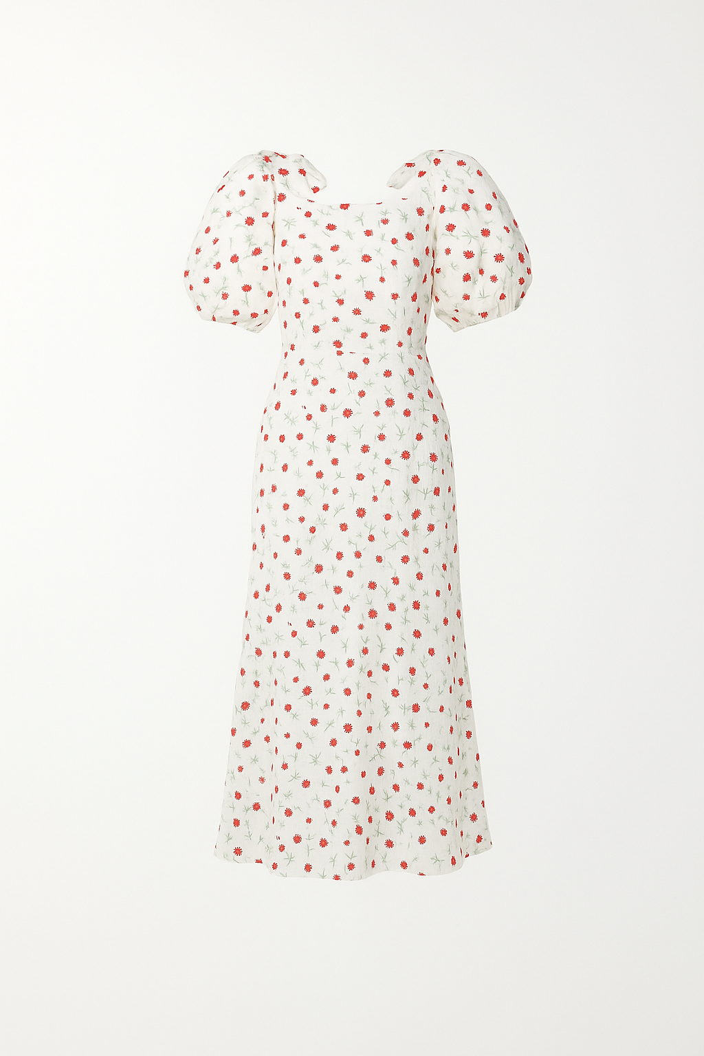 Robe Midi Élégante à Manches Bouffantes Fleurie | Féminine | Grâce Légère