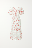 Robe Midi Élégante à Manches Bouffantes Fleurie | Féminine | Grâce Légère