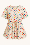 Robe Babydoll à Pois | Beige | Colorée & Confortable pour Tailles Plus