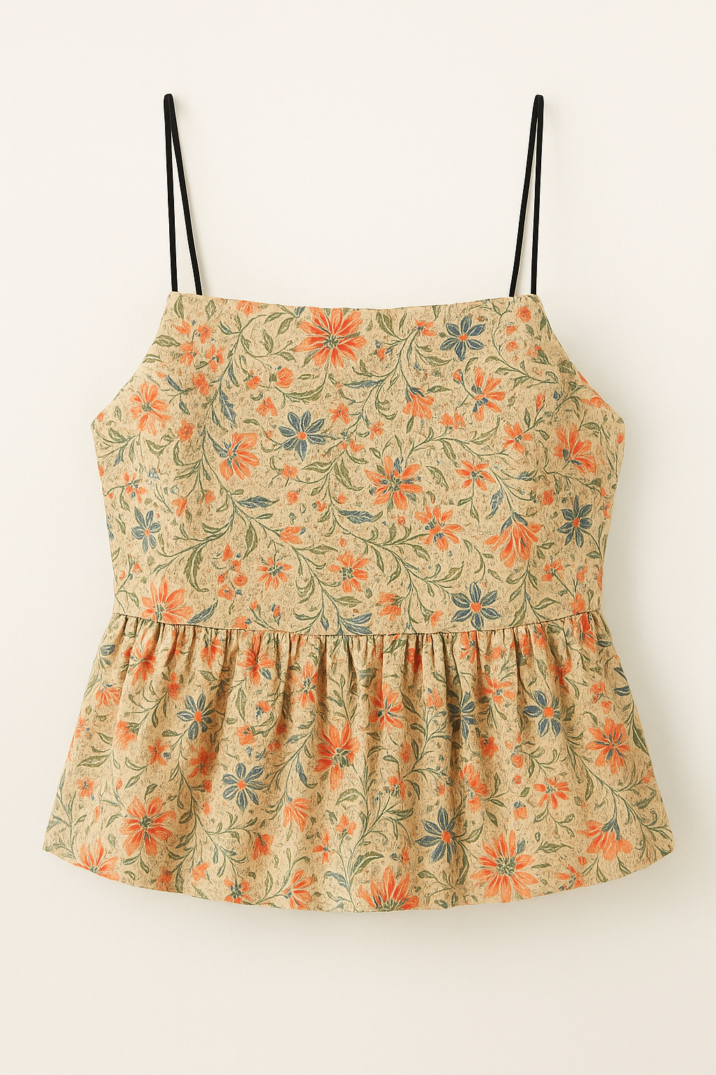 Top Camisole à Volants Fleuri | Romance Bohème | Parfait pour les Journées Ensoleillées et Détentes Estivales