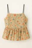 Top Camisole à Volants Fleuri | Romance Bohème | Parfait pour les Journées Ensoleillées et Détentes Estivales