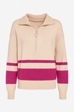 Pull zippé décontracté | Maille douce | Détail contrastant | Style quotidien