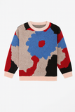 Pull graphique en maille texturée | Motif abstrait | Coupe droite | Style artistique