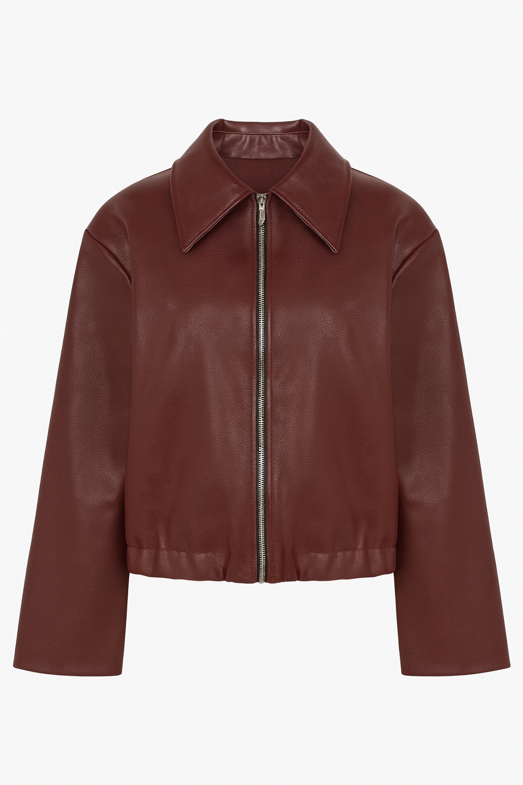 Veste courte zippée | Similicuir structuré | Coupe droite | Look urbain